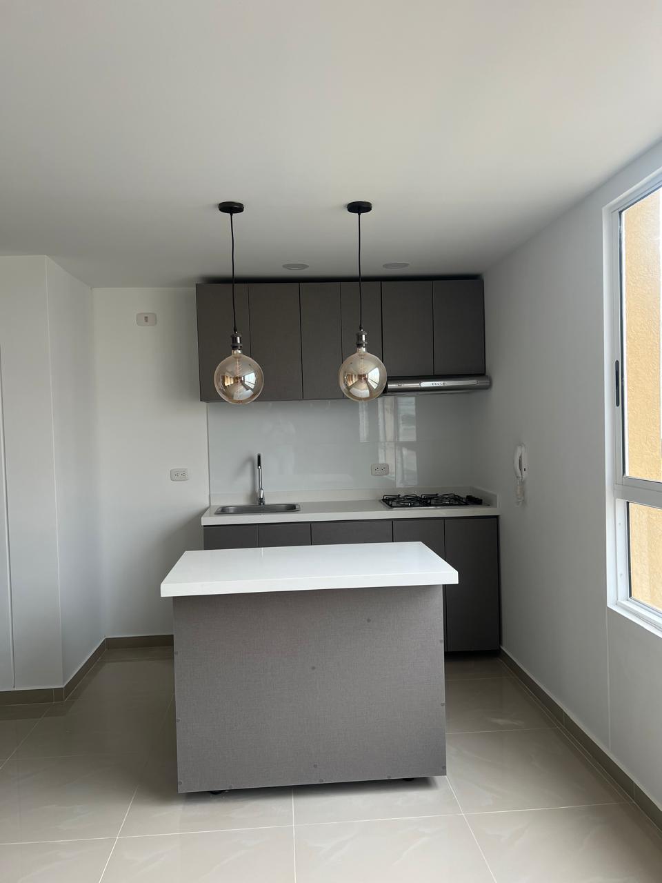 Cocina moderna gris